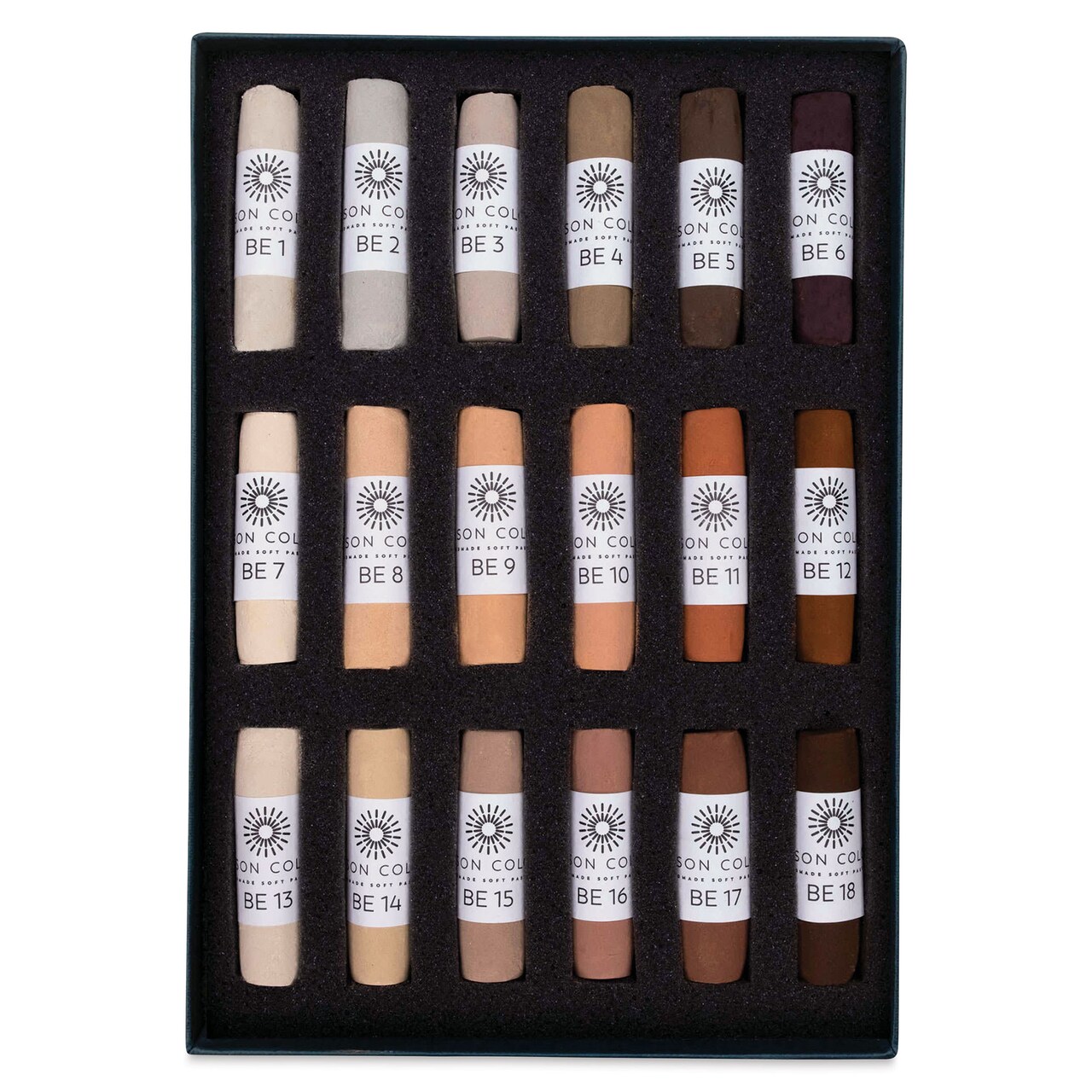 Unison Handmade Pastels - Brown Earth Colors 1-18, Set of 18, Full Stick
